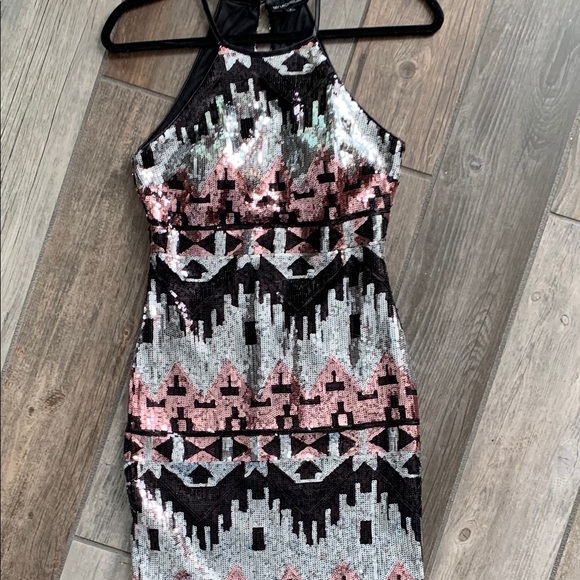 Sequined Holiday Party Dress - Picture 1 of 8